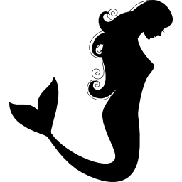 Mermaid side view silhouette icon
