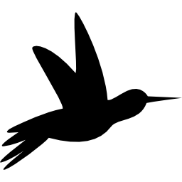 zoemend vogel zwart zijsilhouet icoon