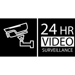 24 hours video surveillance system icon