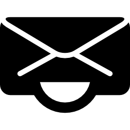 По электронной почте логотип конверта с кривой улыбкой иконка