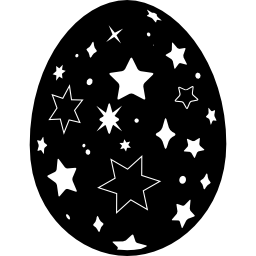 huevo de pascua con noche estrellada icono