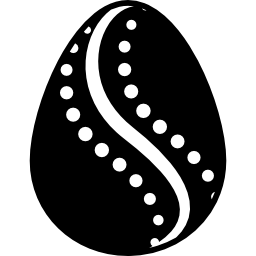uovo di pasqua con decorazione a linea curva circondata da puntini icona