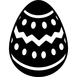 Easter egg with lines and dots decoration icon