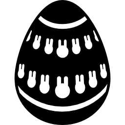 uovo di pasqua con piccole teste di coniglietto icona