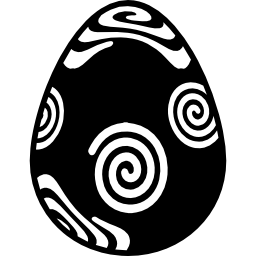 Easter egg with spirals decoration icon