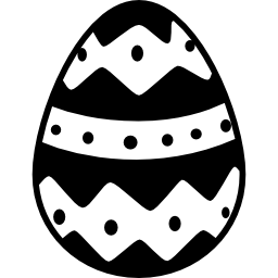 uovo di pasqua con una linea retta orizzontale e due di rombi tutti con puntini icona