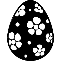 Flowers on an Easter egg decoration icon