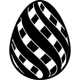 Easter egg with double diagonal stripes design icon