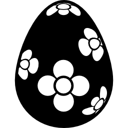 Easter egg with flowers design icon