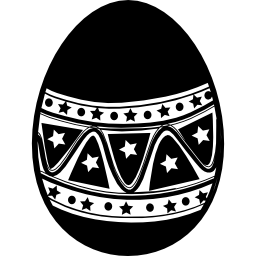 Easter egg with hand made ornamental design icon