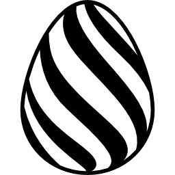 Easter egg with stripes icon