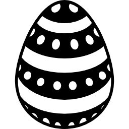 Easter egg with white lines and dots lines horizontal design icon