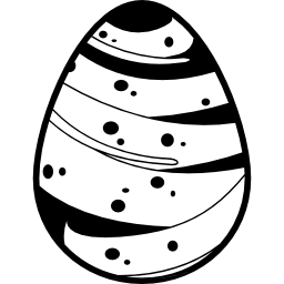 Easter egg with a line covering almost all its surface icon