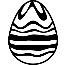 huevo de pascua de diseño de líneas de chocolate blanco y negro. icono