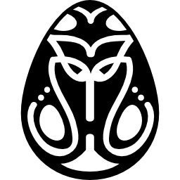 Easter eggs with tribal design decoration icon