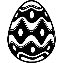 Easter egg with irregular rhombus rounded lines with dots in the center of them icon