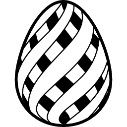 huevo de pascua con decoración de dos estilos de rayas icono