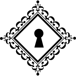 Elegant keyhole in a rhombus ornamented shape of vintage design icon