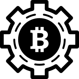 símbolo mecánico de bitcoin icono