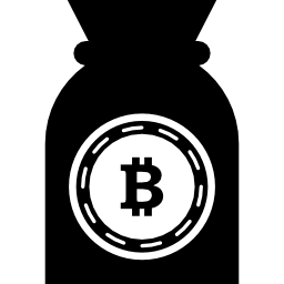 sacco di bitcoin icona