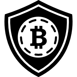Bitcoin safety shield symbol icon