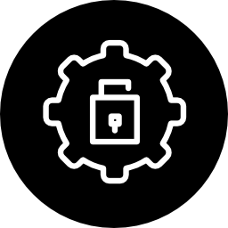 símbolo circular de interfaz de configuración de bloqueo icono