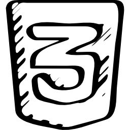 HTML 3 sketched logo icon