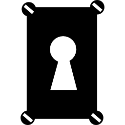 Keyhole in a rectangular shape of a door icon