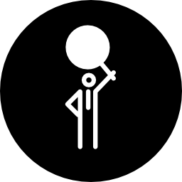 Person search symbol in a circle icon