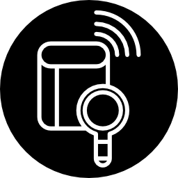 simbolo di ricerca wireless in un cerchio icona