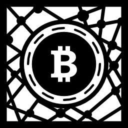 símbolo de rede digital bitcoin Ícone