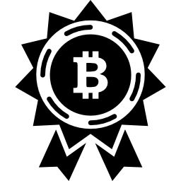 etiqueta de recompensa de bitcoin icono