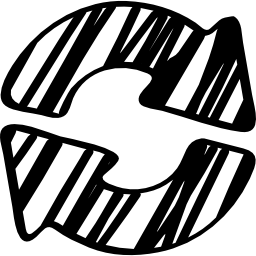 símbolo de flechas circulares bosquejado icono