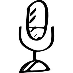 Microphone sketched tool symbol icon