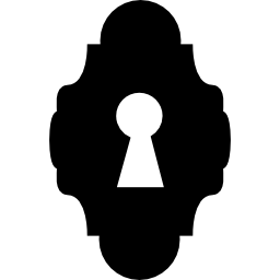 ojo de cerradura en silueta elegante negra icono