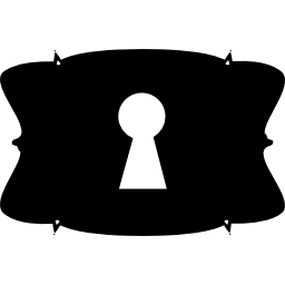 buco della serratura in sagoma di forma antica icona