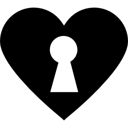 buco della serratura nel cuore nero icona