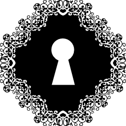 Keyhole in a rhombus shape icon