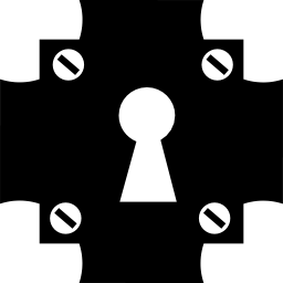 buco della serratura a forma di croce icona