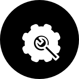 variante de símbolo de interfaz de configuración en un círculo icono