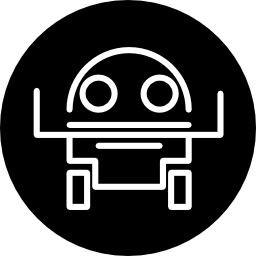 profilo del robot in un cerchio icona