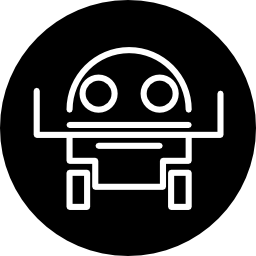 Robot outline in a circle icon