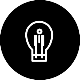 Lightbulb outline in a circle icon