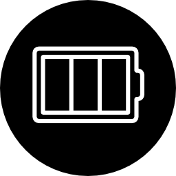 Battery outline in a circle icon