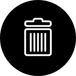 símbolo de contorno de papelera de reciclaje dentro de un círculo icono