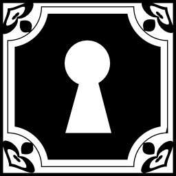 buco della serratura in elegante design quadrato icona