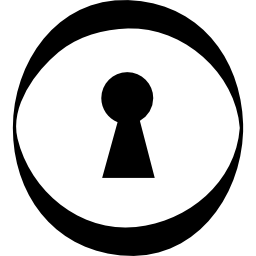buraco de fechadura em forma circular Ícone