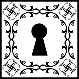 Keyhole in vintage square icon