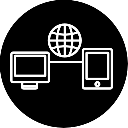 wereldverbindingssymbool in een cirkel icoon