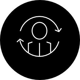 cirkelsymbool voor persoon of persoonlijk synchronisatie icoon